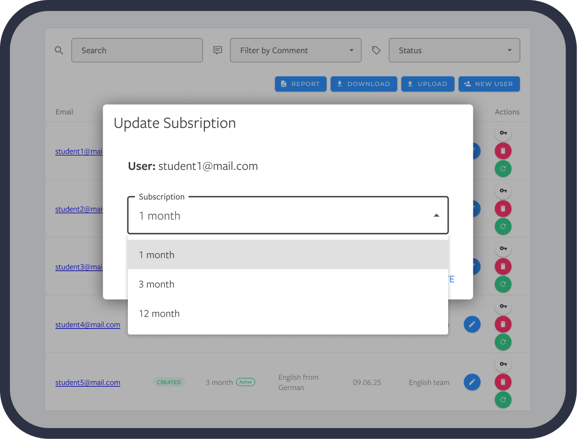 Admin Dashboard screenshot - Automated Billing