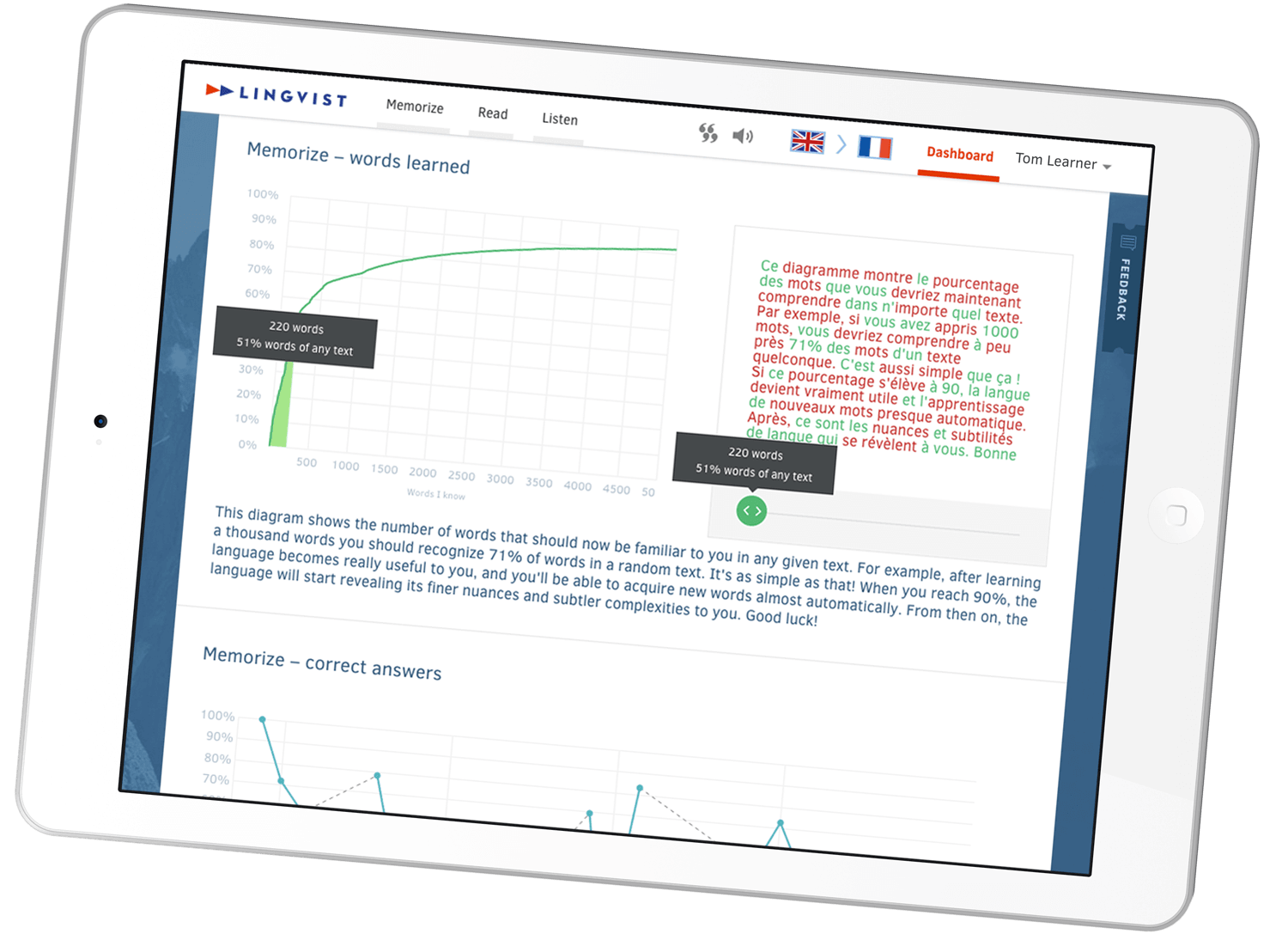 Learn languages on your tablet