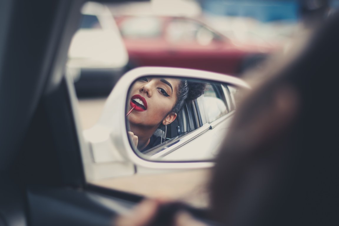 Woman on a mirror