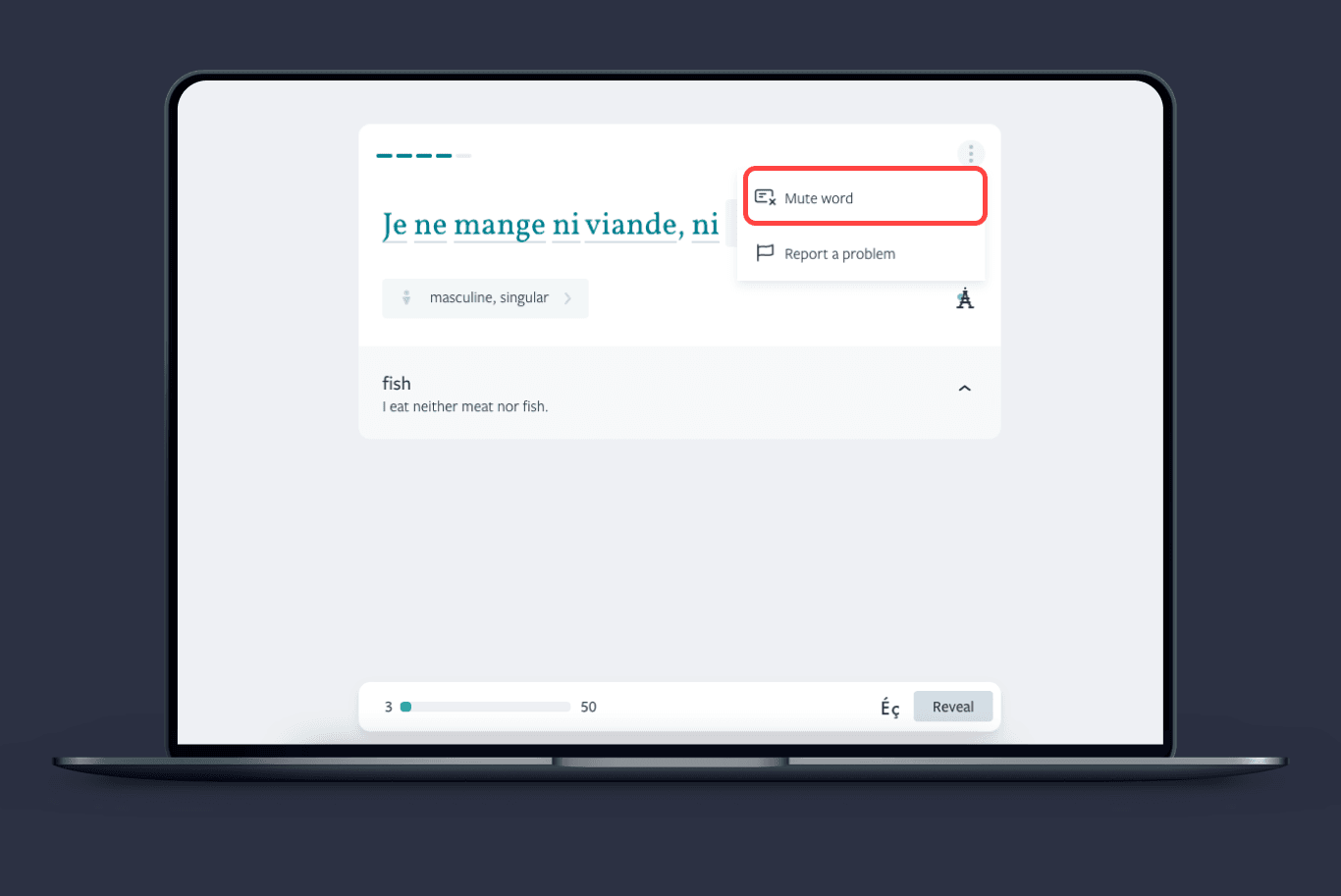 lingvist web guess game mute word